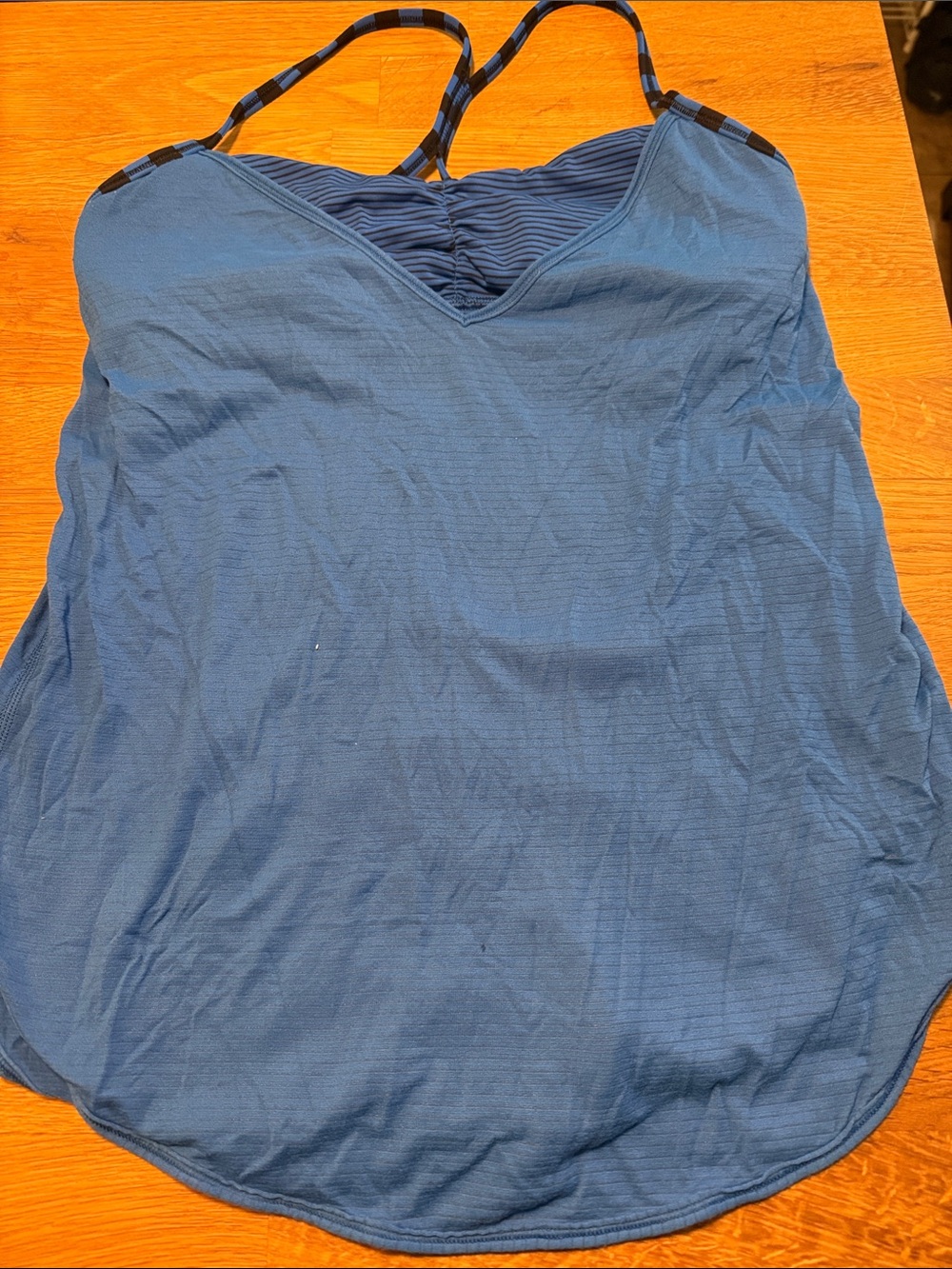 lululemon athletica Blue/Black striped Tank Top